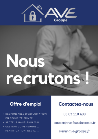 offre d'emploi ave groupe : responsable d'exploitation en sécurité privée