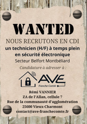 AVE Franche-Comté recrute ! Secteur Belfort Montbéliard