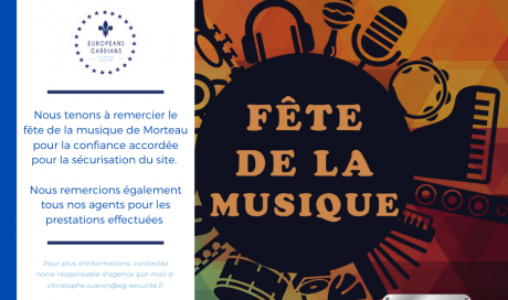 Europeans Gardians société de sécurité privée remercie la fête de la musique de Morteau